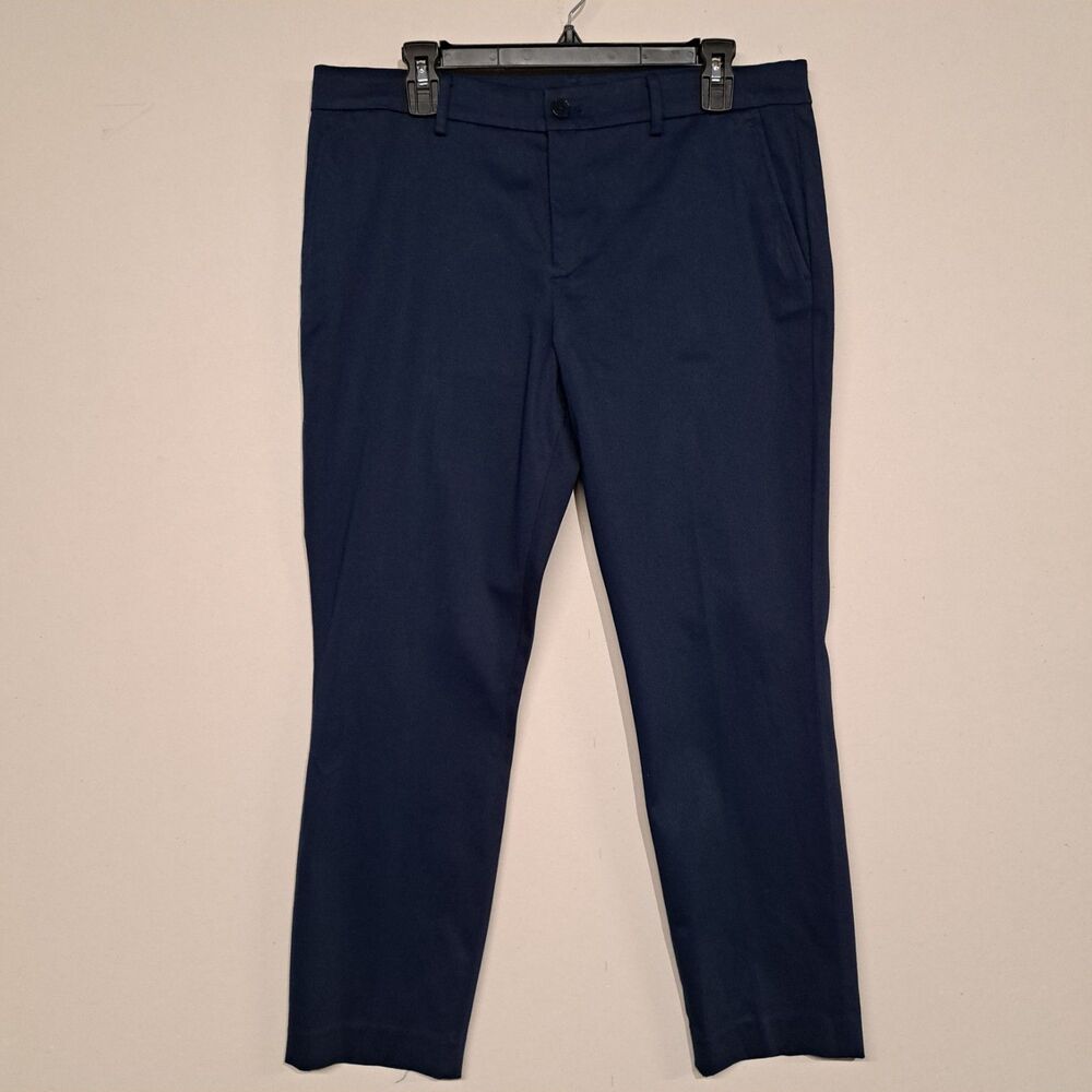 Lauren Ralph Lauren Navy Dress Pants 12 Straight Leg Cotton Blend